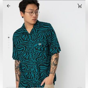 Dickies Men's Leesburg Zebra Print Shirt,Sz.S!NWT